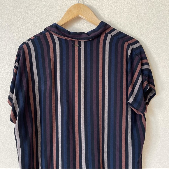 O’Neill Demi Stripe Shirt Button Up Tie Front XS - Picture 11 of 14